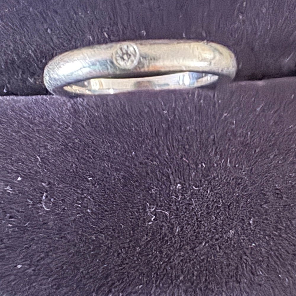 100% Auth Tiffany & Co  Elsa Peretti PT950 Platinum Diamond Band Ring （Size 5） - Picture 4 of 8